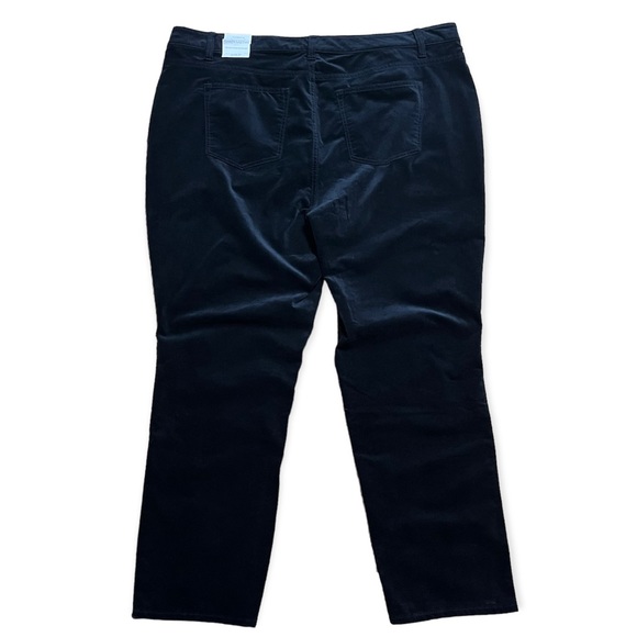 Talbots Velveteen Straight Leg High Waisted Black Pants NWT Sz 20WP - Picture 6 of 14